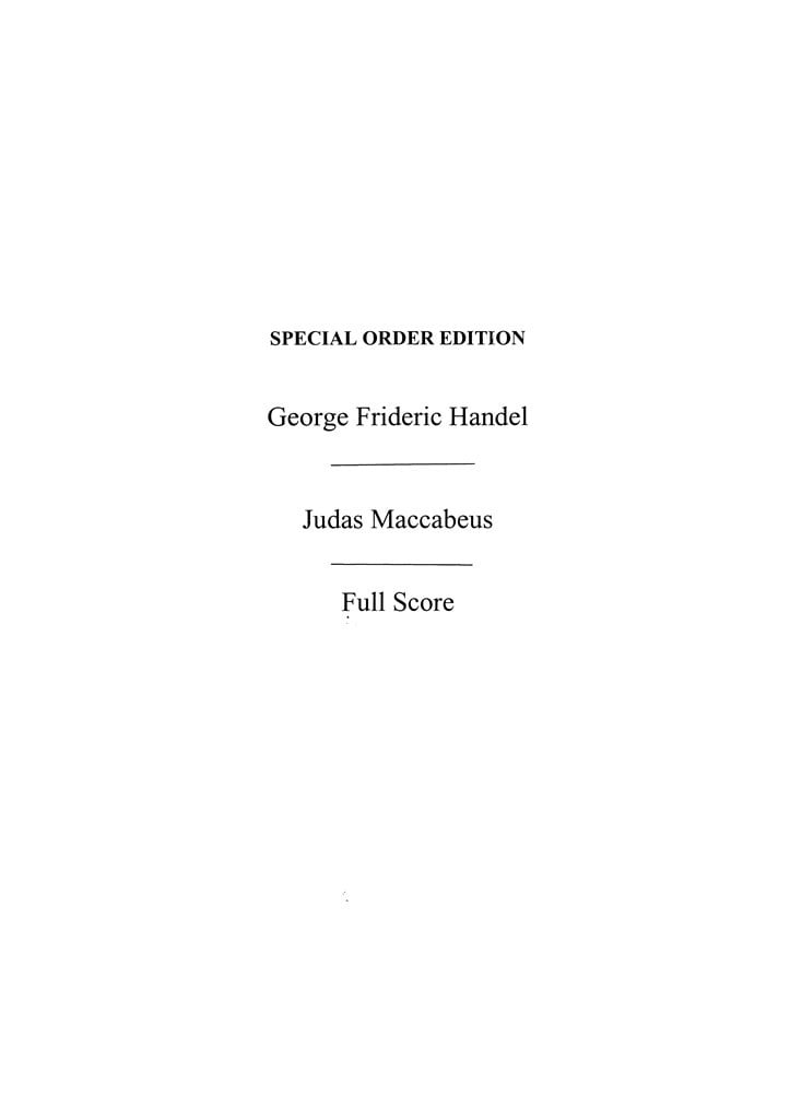 Judas Maccabeus (Mozart) Full Score